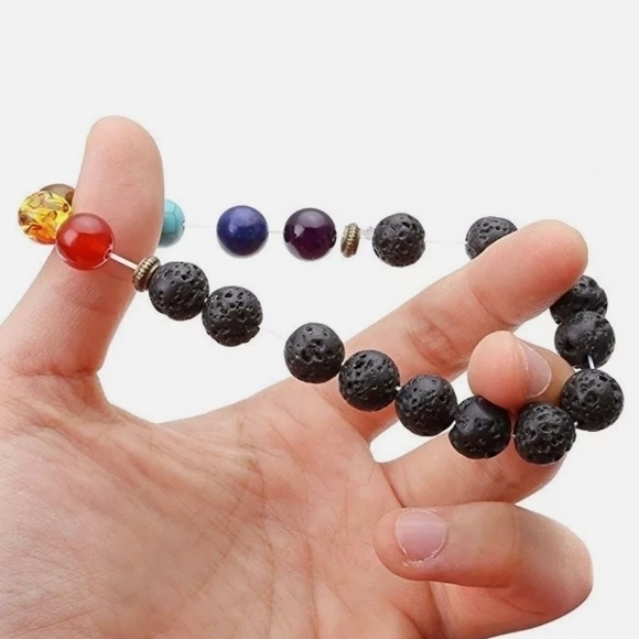 Seven Chakra Healing &‎ Balancing Oil Diffusing Natural Volcano Stone Br… - Picture 16 of 16